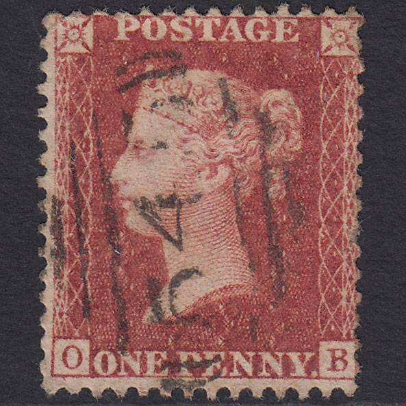 GB QV 1857 1d Rose-red (Plate 44) SG40-C10(1) OB FU Newcastle 545