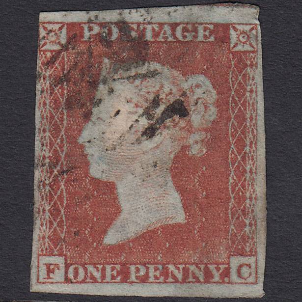 GB QV 1841 1d Red-brown Pl 147 SG8-B2(1) FC GU nr 4M London IS Cancel