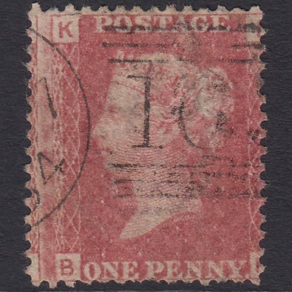 GB QV 1864 1d Rose-red (Plate 71) SG43-G1(1) BK GU Greenock 163 Large Misperf