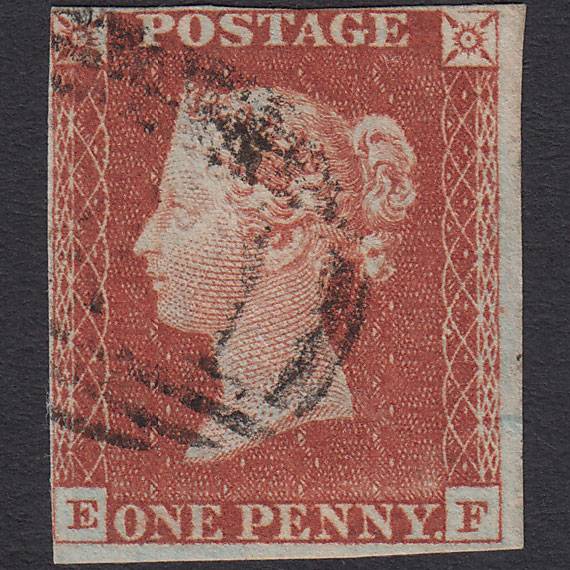 GB QV 1841 1d Red-brown (Plate 52) SG8-B1(1) EF FU nr 4M Light Cancel