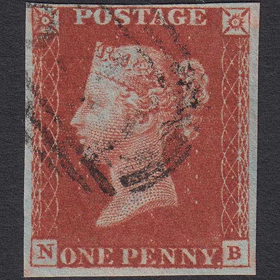 GB QV 1841 1d Deep Red-brown (Plate 60) SG10-B1(4) NB VFU 4 Margins