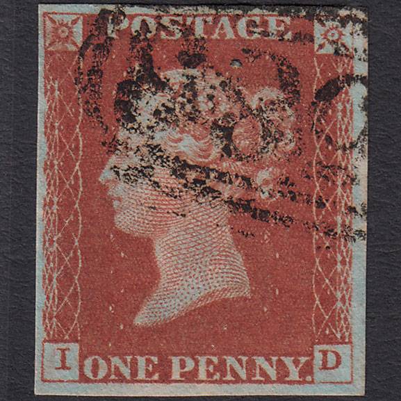 GB QV 1841 1d Red-brown Pl 60 SG8-B1(1) ID FU 4 Margins Nottingham 583