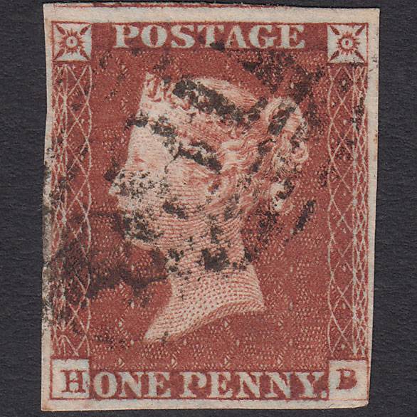 GB QV 1841 1d Deep Red-brown (Plate 66) SG10-B1(4) HB FU 4 Margins