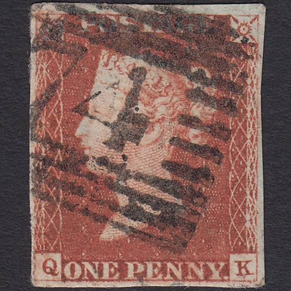 GB QV 1841 1d Red-brown (Plate 61) SG8-B1(1) QK GU 4 Margins Scotland