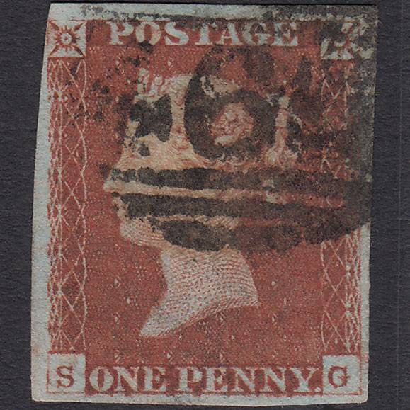 GB QV 1841 1d Red-brown (Plate 63) SG8-B1(1) SG GU 4 Margins