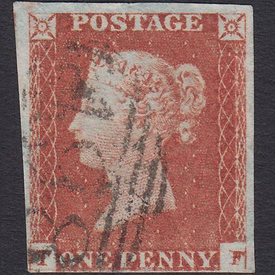 GB QV 1841 1d Red-brown Pl 81 SG8-B1(1) TF FU 4 Margins Manchester 498