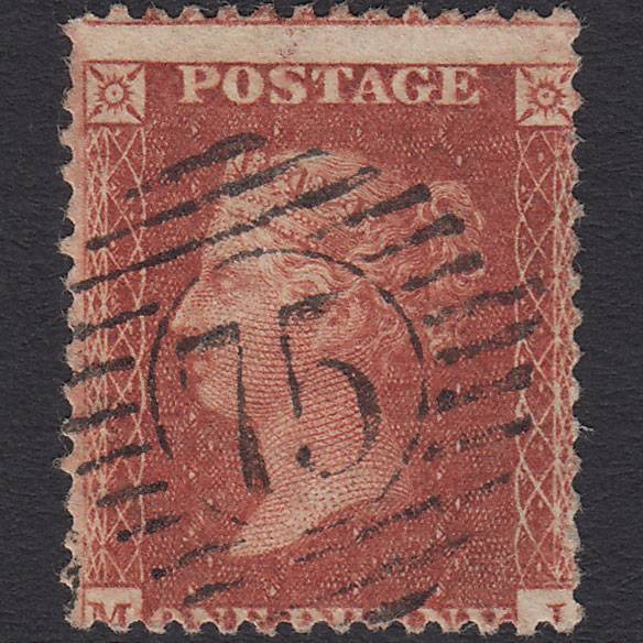 GB QV 1856 1d Red-brown (Plate 33) SG29-C8(1) MJ GU London D&S 75 Misperf