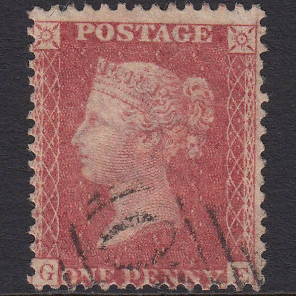 GB QV 1857 1d Rose-red (Plate 67) SG40-C10(1) GE FU Light Cancel