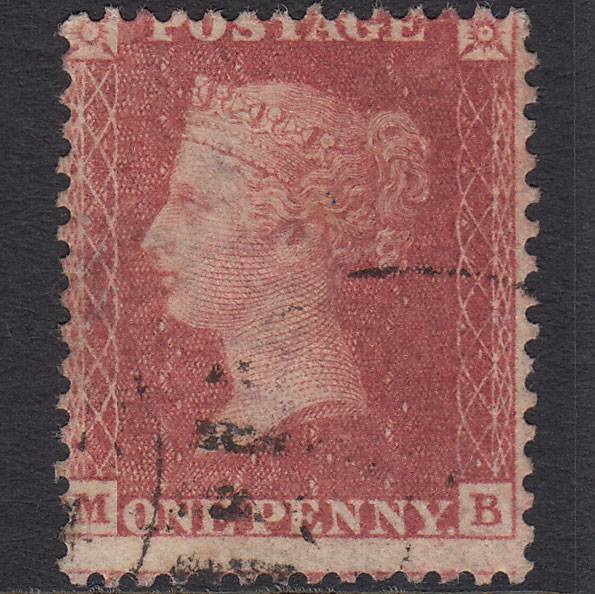 GB QV 1857 1d Rose-red (Plate 60) SG40-C10(1) MB FU Light Cancel Misperf