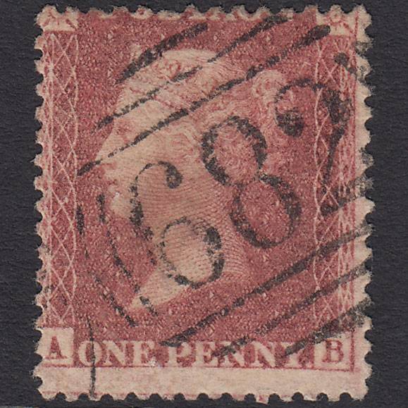 GB QV 1857 1d Pl 60 SG41-C10(4) AB FU Missing Imprimatur ST Leonards 682
