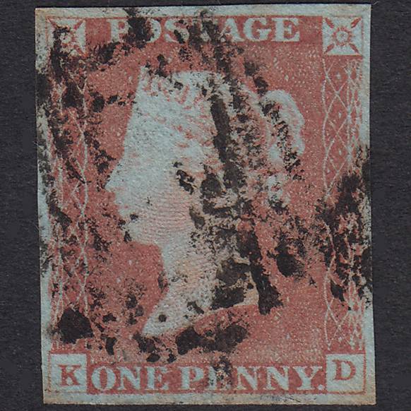 GB QV 1841 1d Very Blued Plate 71 SG8A-B1(2) KD GU 4 Margins