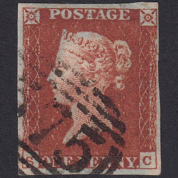 GB QV 1841 1d Deep Red-Brown Plate 51 SG10-B1(4) SC FU 4M Norwich 575