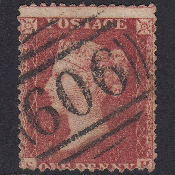 GB QV 1857 1d Rose-Red Plate 43 SG40-C10(1) SH GU Penrith 606 Misperf