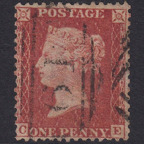 GB QV 1857 1d Rose-Red Plate 58 SG40-C10(1) CE GU Bedford 61