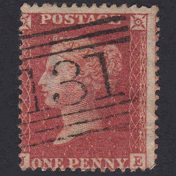 GB QV 1857 1d Rose-Red Plate 48 SG40-C10(1) JE FU Edinburgh 131