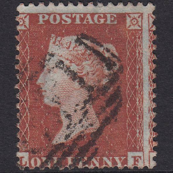 GB QV 1855 1d Red-Brown Plate 204 SG22-C2(1) LF GU Misperf