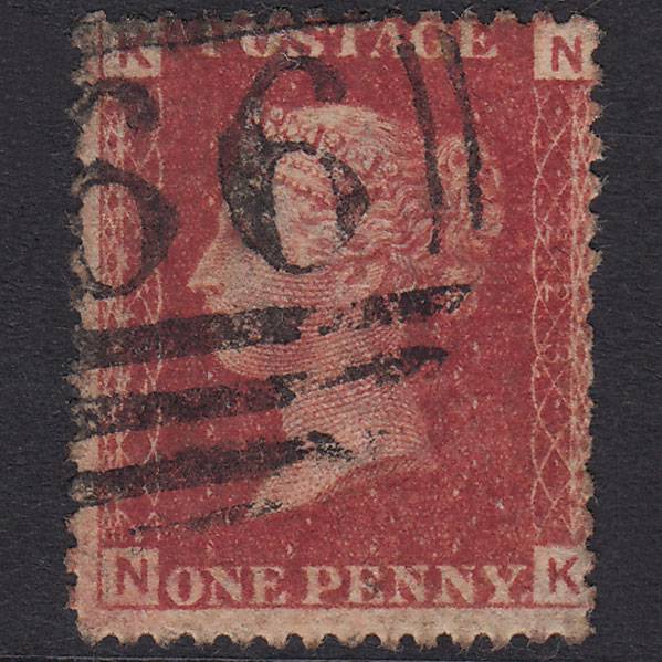 GB QV 1864 1d Lake-Red Plate 223 SG44-G1(2) NK GU