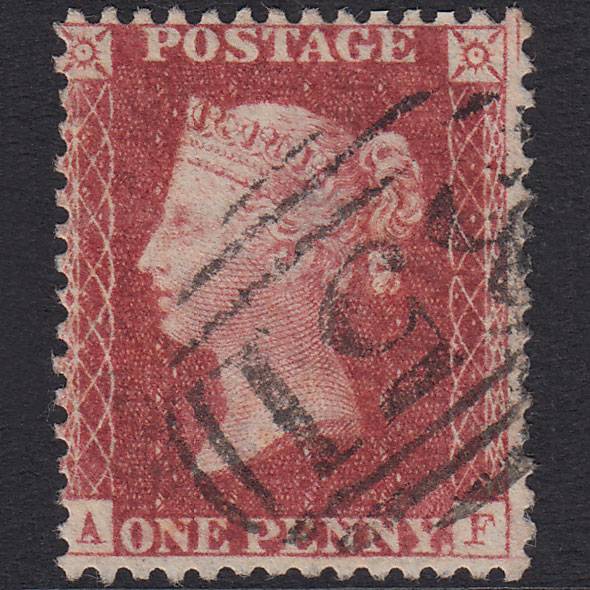 GB QV 1857 1d Pl 62 SG41-C10(2) Marginal Mark AF FU Miss Imp Helston 351