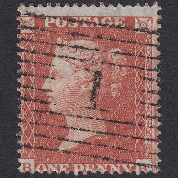 GB QV 1855 1d Red-Brown Plate 2 SG21-C4(1) BH GU Aberdeen 1
