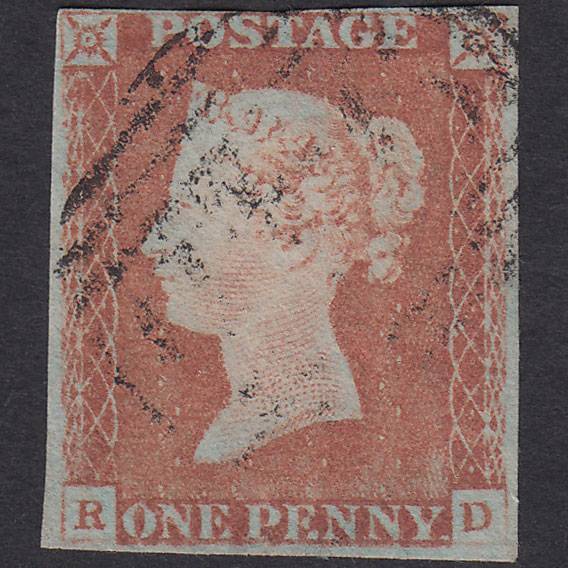 GB QV 1841 1d Red-Brown Plate 68 SG8-B1(1)-BS57 RD FU Nr 4M Light Cancel
