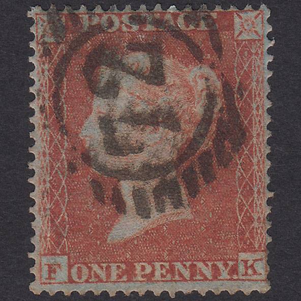 GB QV 1854 1d Red-Brown Plate 197 SG17-C1(1) FK FU London D&S 72