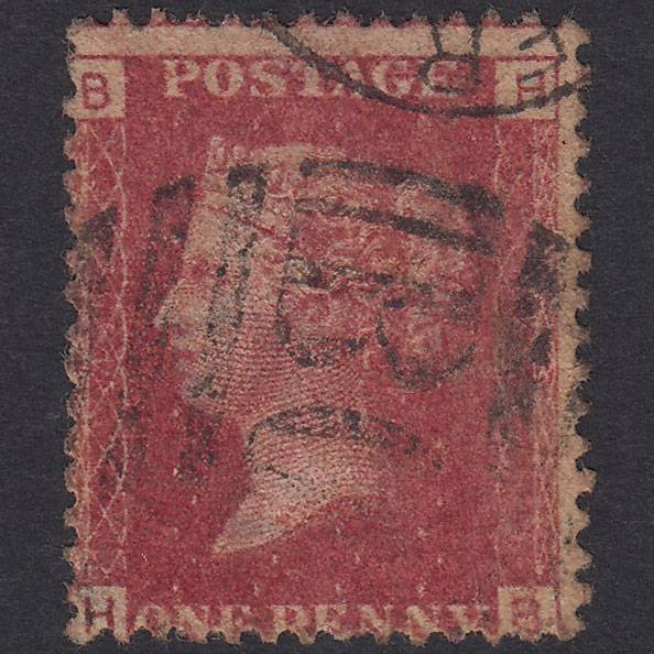 GB QV 1864 1d Lake-Red Plate 145 SG44-G1(2) HB GU Scorrier B05