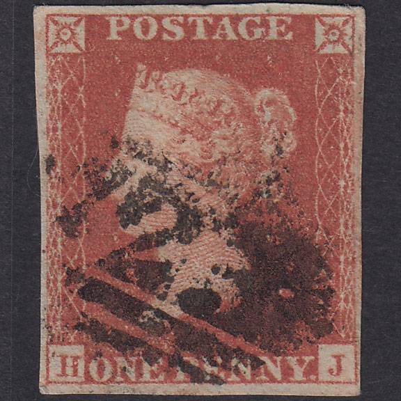 GB QV 1841 1d Red-Brown Plate 135 SG8-B2(1) HJ FU 4M Southampton 723